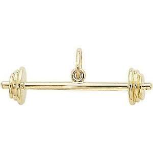  Rembrandt Charms Barbells Charm, 10K Yellow Gold Jewelry