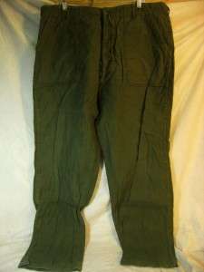 VINTAGE ARMY MILITARY TROUSERS MANS COTTON SATEEN OG 107 TYPE I SIZE 
