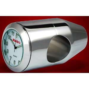  Bullet Mount Clock by Marlins White   1 inch Handlebars 