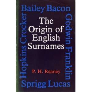  Origin of English Surnames (9780710003539) P.H. Reaney 
