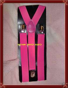 lady girl suspenders clip on Y adjustable elastic PINK  