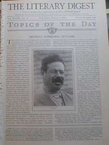 Pancho Villa Profile 1914 Mexico Mexican Revolution  