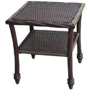  Longboat Key Sarasota Wicker End Table with Woven Top 