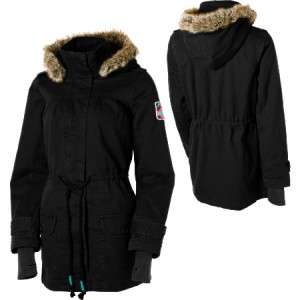 New Roxy Jacket Queen of Tides Womens Jackets Medium Black Faux Fur 