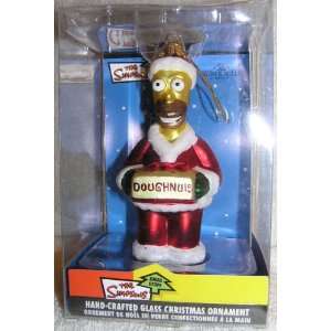   Ornament Santa Homer Simpson Holding Doughnuts Present