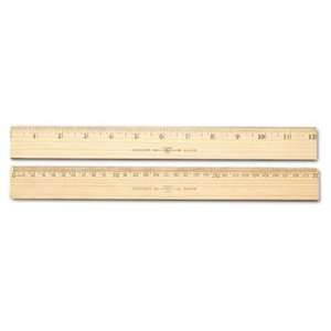  Wood Ruler, Single Metal Edge, 12, Clear Lacquer Finish ACM10375