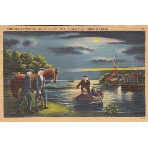 Paul Revere Linen Postcard unused   pre 1940 Tichnor Color