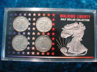 Walking Liberty Half Dollar Collection 0.900 Silver 4 Coin Set  