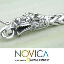 Sterling Silver Loyal Dragon Chain Necklace (Thailand)   