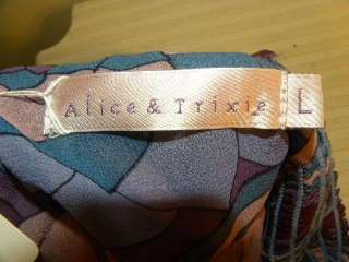 ALICE & TRIXIE Multicolored Silk Sleeveless Top L CUTE  