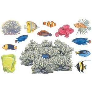 Instant Murals 13 Piece Blue Coral Wall Transfer Sticker  