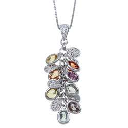   Sapphire and 1/5ct TDW Diamond Necklace (I J, I2 I3)  