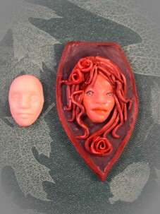 In.4 Doll Face Cabochon Push Mold for Polymer Clay  
