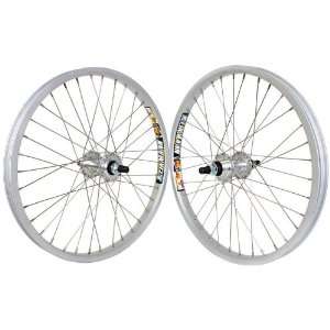 Wheel Set Front and Rear 20 x 1.75, WEI DM30, Bolt On, Silver, BMX 