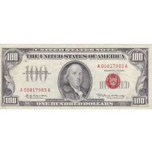  $100.00 Red Seal US Note   1966 