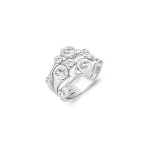  1.35 Cts White Sapphire Ring in 14K White Gold 4.5 