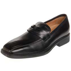 Geox Mens Black Leather Penny Loafers  