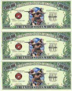 USA Banknote NM 5 United States Marines Corps x 3  