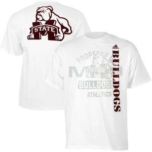 NCAA adidas Mississippi State Bulldogs Double Up T Shirt   White