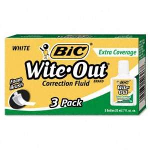 com BIC Wite Out Extra Coverage Correction Fluid   20ml Bottle, White 