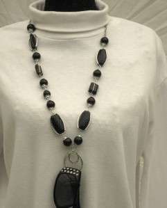 Chunky Bead & Chain Eye Glasses READERS Holder Necklace  