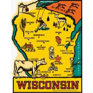  Wisconsin Dairy Cow State Map Travel Decal Magnet: Automotive