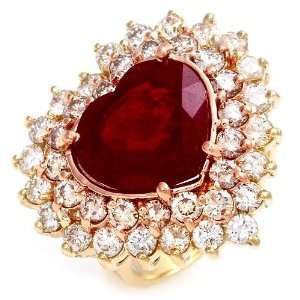   13.00ctw clean diamonds and treated ruby in 14k gold 