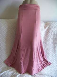 New Pink Long Maxi stretch knit Skirt plus size 1X  