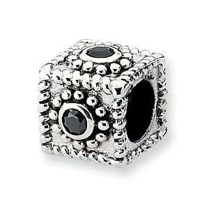  Sterling Silver Reflections Square CZ Bead Jewelry