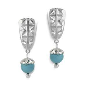   Sterling Silver Southwestern Turquoise Bead Earrings 