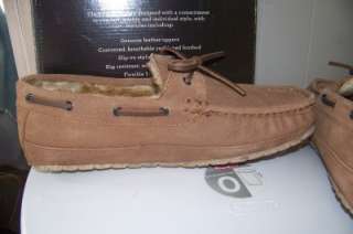   11 TAN COMMANDER SUEDE LEATHER IN/OUTDOOR SLIPPERS SHOES $60  