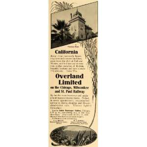   Ad Overland Limited Train Chicago Railway Pasadena   Original Print Ad