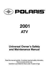 Polaris ATV Owners Manual 2001 Magnum 325 4X4  
