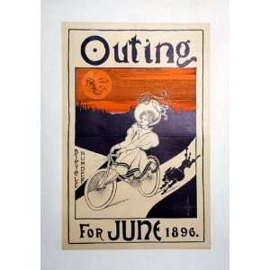  Outing Magazine Original Vintage Bicycle Poster   NOT a 