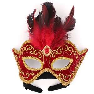  Mardi Gras Venetian Mask Red and Gold 