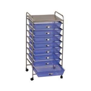   Solutions 1650B4 8 Drawer Mobile Cart with Wheels, Blue Home