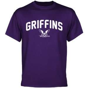   Westminster Griffins Mascot Logo T Shirt   Purple