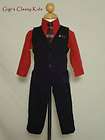 New Baby Infant Boys Red Black Suit Outfit Set Christmas Easter 