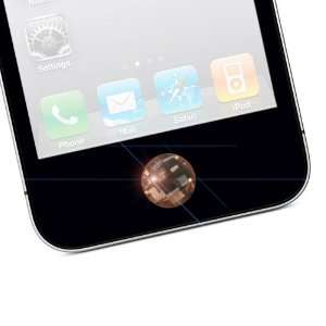  Beige / Crystal Button Sticker for Apple iPhone / iPad 