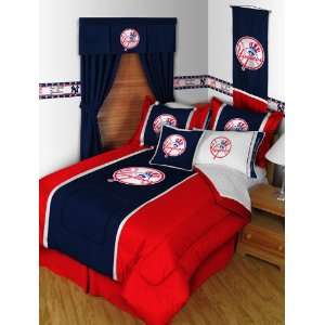  NY Yankees MLB Twin Comforter & Sheet Set (4 Piece Bedding 