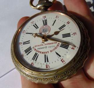 Antique Swiss Systeme Roskopf fancy case pocket watch c 1900s  
