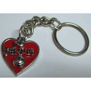  I Love Tennis Heart Keychain Key Chain   Red: Everything 