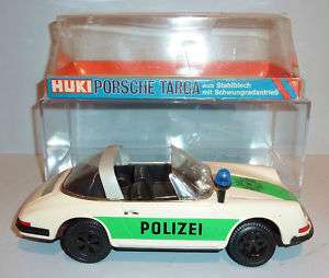   Litho Friction 1970s? PORSCHE TARGA POLIZEI POLICE CAR + BOX  