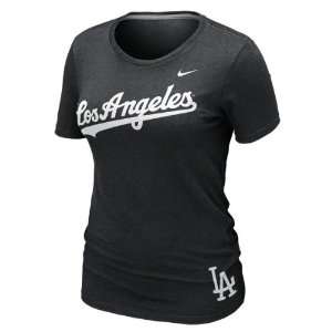  Los Angeles Dodgers Womens Nike Heather Black Seasonal T Shirt 