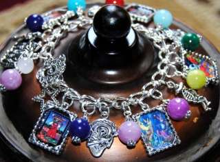 DAY OF THE DEAD Dia de los muertos Mexican Gemstone Charm Bracelet #2 