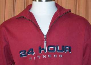 24 HOUR FITNESS RED PULLOVER SWEATER MENS LARGE NWT  
