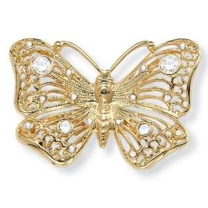  PalmBeach Jewelry Crystal Butterfly Pin Jewelry