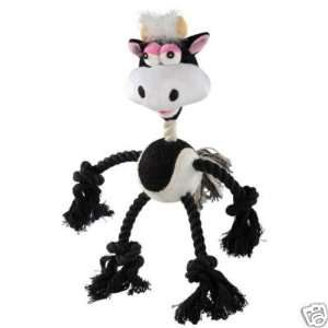 Grriggles Wild N Crazy Rope Plush Ball Dog Toy COW  