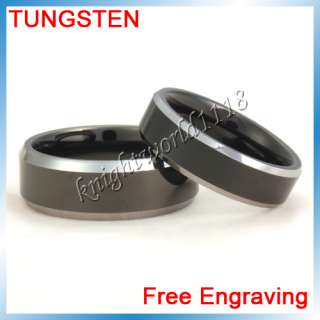 New Two Tone Matching Tungsten Rings Set Wedding Bands  