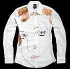 New Mens Just Cavalli Portrait Shirt White Size M #0847